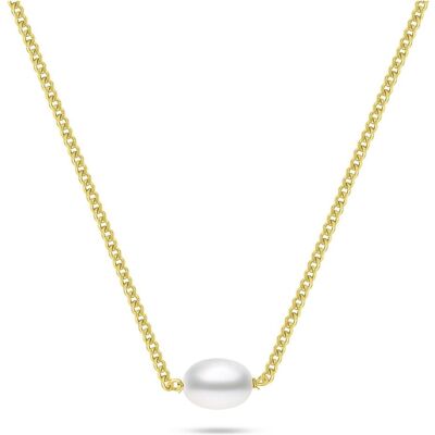 Brilio, Halsschmuck, Silver - Gold-plated womenÂ's necklace with real pearl NCL211Y, (Silber) Brilio, Halsschmuck, Silver - Gold-plated womenÂ's necklace with real pearl NCL211Y, (Silber)