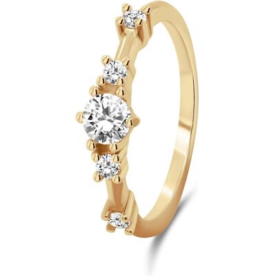 Brilio, Ring, Silver - Charming gold-plated ring with zircons RI040Y - Circuit: 54 mm, (54) Brilio, Ring, Silver - Charming gold-plated ring with zircons RI040Y - Circuit: 54 mm, (54)