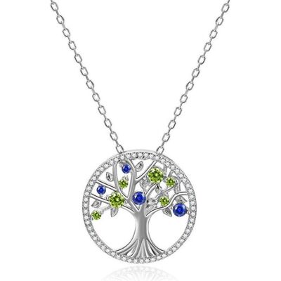 Beneto, Halsschmuck, Silver necklace with glittering zircons Tree of Life AGS1232 / 47 (L), (Silber) Beneto, Halsschmuck, Silver necklace with glittering zircons Tree of Life AGS1232 / 47 (L), (Silber)