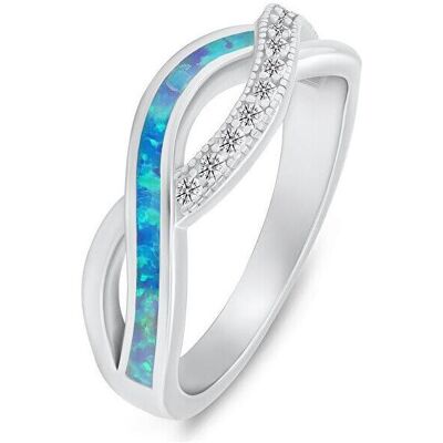 Brilio, Ring, Silver - Elegant silver ring with zircons and synthetic opal RI126WLB - Circuit: 50 mm, (50) Brilio, Ring, Silver - Elegant silver ring with zircons and synthetic opal RI126WLB - Circuit: 50 mm, (50)