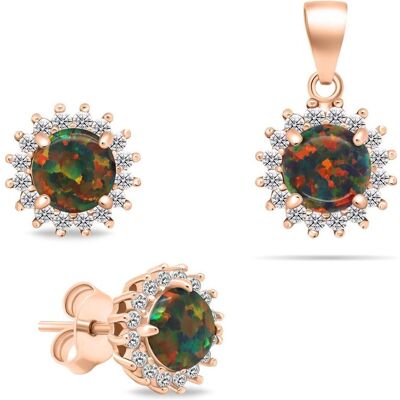 Brilio, Ohrringe, Silver - Beautiful bronze jewelry set with zircons SET231RBC (earrings. pendant), (Bronze) Brilio, Ohrringe, Silver - Beautiful bronze jewelry set with zircons SET231RBC (earrings. pendant), (Bronze)