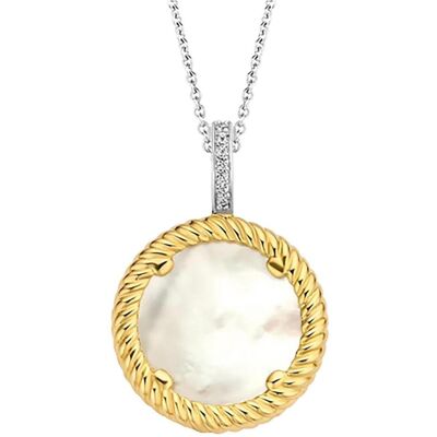 Ti Sento Milano, Halsschmuck, Kette mit Anhänger Perlmutt bicolor vergoldet 6784MW, (925 Sterling Silber, 45 cm) Ti Sento Milano, Halsschmuck, Kette mit Anhänger Perlmutt bicolor vergoldet 6784MW, (925 Sterling Silber, 45 cm)