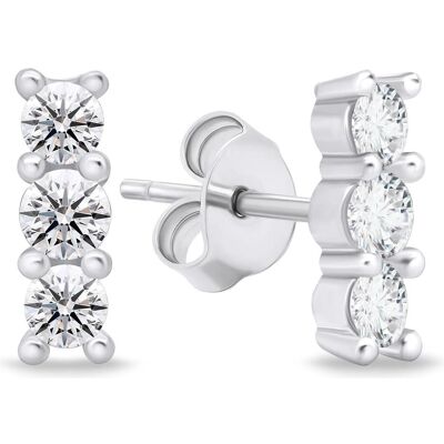 Brilio, Ohrringe, Silver - Fashion silver earrings with clear zircons EA605W, (Silber) Brilio, Ohrringe, Silver - Fashion silver earrings with clear zircons EA605W, (Silber)