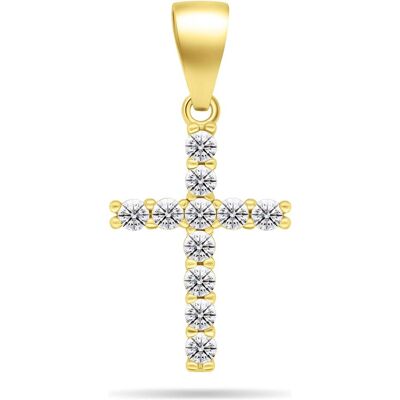 Brilio, Kettenanhänger, Silver - Modern gold-plated pendant with zircons Cross PT69Y, (Silber) Brilio, Kettenanhänger, Silver - Modern gold-plated pendant with zircons Cross PT69Y, (Silber)