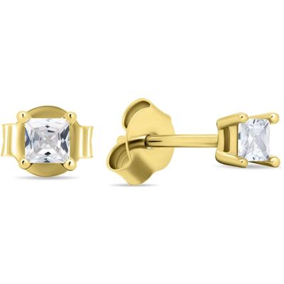 Brilio, Ohrringe, Silver - Sparkling gold-plated stud earrings with zircons EA617Y, (Silber) Brilio, Ohrringe, Silver - Sparkling gold-plated stud earrings with zircons EA617Y, (Silber)