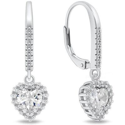 Brilio, Ohrringe, Sparkling Heart Drop Earrings with Zircons EA1265W Brilio, Ohrringe, Sparkling Heart Drop Earrings with Zircons EA1265W