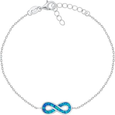 Brilio, Armschmuck, Silver - Silver Bracelet with Blue Opal Infinity BRC208WB, (Silber) Brilio, Armschmuck, Silver - Silver Bracelet with Blue Opal Infinity BRC208WB, (Silber)