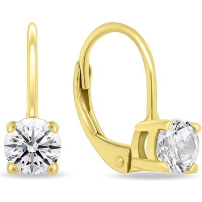 Brilio, Ohrringe, Silver - Minimalist gold-plated earrings with zircons EA914Y Brilio, Ohrringe, Silver - Minimalist gold-plated earrings with zircons EA914Y