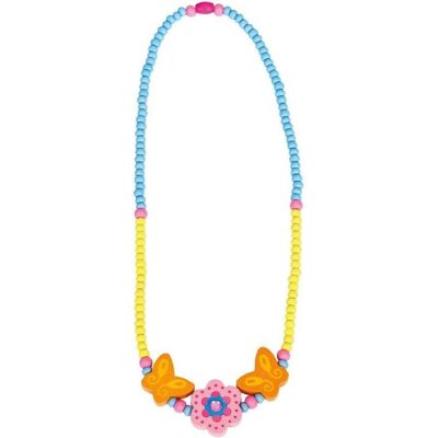 Bino, Halsschmuck, Halskette, Blume rosa, (Kunststoff, Samakholz, Sperrholz) Bino, Halsschmuck, Halskette, Blume rosa, (Kunststoff, Samakholz, Sperrholz)