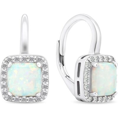 Brilio, Ohrringe, Silver - Elegant silver earrings with synthetic opals EA366W, (Silber) Brilio, Ohrringe, Silver - Elegant silver earrings with synthetic opals EA366W, (Silber)
