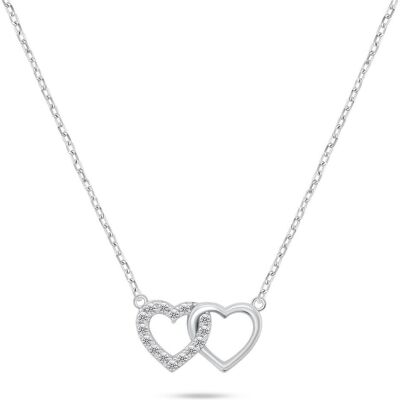 Brilio, Halsschmuck, Silver - Delicate Silver Linked Hearts Necklace NCL117W, (Silber) Brilio, Halsschmuck, Silver - Delicate Silver Linked Hearts Necklace NCL117W, (Silber)