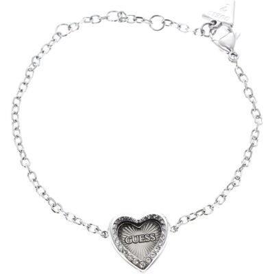 Guess Armschmuck, Mon Amour romantic steel heart bracelet JUBB04607JWRH - Length: 14.5 cm, (14.50 cm, Edelstahl, Glas) Guess Armschmuck, Mon Amour romantic steel heart bracelet JUBB04607JWRH - Length: 14.5 cm, (14.50 cm, Edelstahl, Glas)