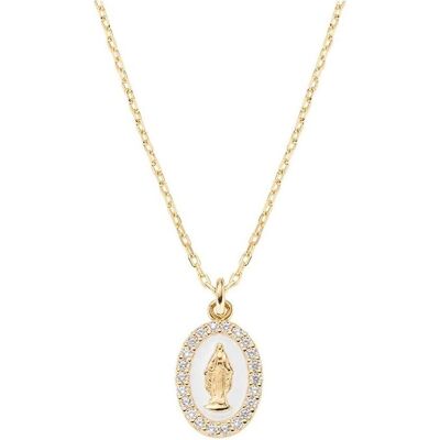 Amen, Halsschmuck, Miraculous Medal, (Emaille, Silber 925, 40 - 45 cm) Amen, Halsschmuck, Miraculous Medal, (Emaille, Silber 925, 40 - 45 cm)