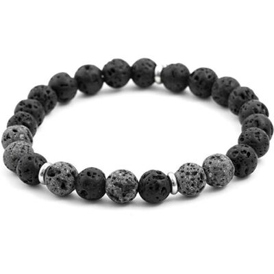 Beneto, Armschmuck, Beaded bracelet made of lava stone MINK77 / 17 - Length: 17 cm, (17 cm, Lava Stein) Beneto, Armschmuck, Beaded bracelet made of lava stone MINK77 / 17 - Length: 17 cm, (17 cm, Lava Stein)
