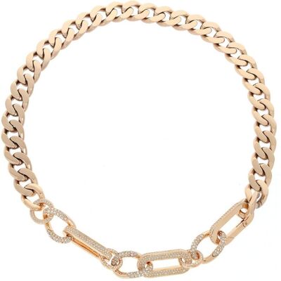 Swarovski, Halsschmuck, Dextera Halskette Statement Gemischte Glieder Weiss Roségold S, (Swarovski Metall, 42 cm) Swarovski, Halsschmuck, Dextera Halskette Statement Gemischte Glieder Weiss Roségold S, (Swarovski Metall, 42 cm)