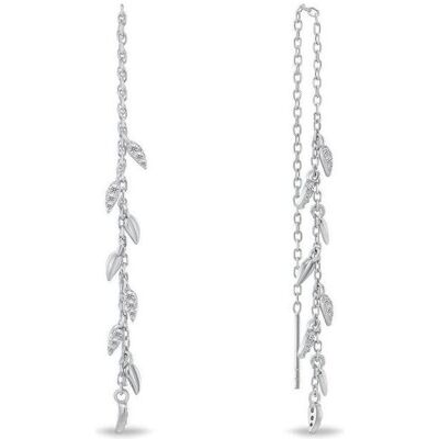 Brilio, Ohrringe, Silver chain earrings Leaves with zircons EA1263W, (Silber) Brilio, Ohrringe, Silver chain earrings Leaves with zircons EA1263W, (Silber)