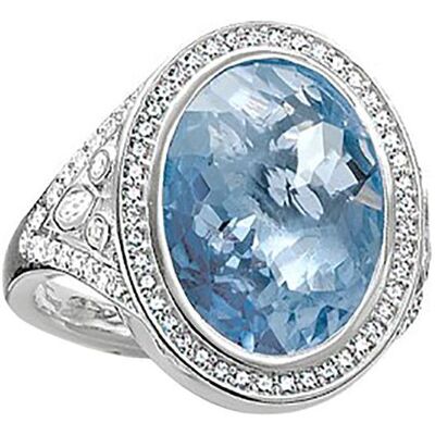 Thomas Sabo, Ring, Ring hellblau und Zirkonia weiss TR2022-059-1, (50) Thomas Sabo, Ring, Ring hellblau und Zirkonia weiss TR2022-059-1, (50)