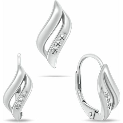 Brilio, Schmuck Set, Silver - Beautiful silver jewelry set with zircons SET292W (earrings. pendant), Silber, (Silber) Brilio, Schmuck Set, Silver - Beautiful silver jewelry set with zircons SET292W (earrings. pendant), Silber, (Silber)