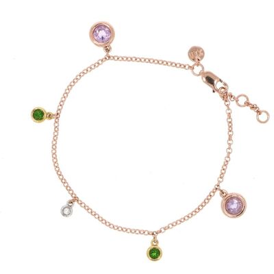 Xen, Armschmuck, Armband Multicolor ca. 1,38 ct. 17-19 cm, (19 cm, 925 Sterling Silber) Xen, Armschmuck, Armband Multicolor ca. 1,38 ct. 17-19 cm, (19 cm, 925 Sterling Silber)