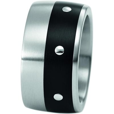Xen, Ring, Bandring mit Keramik schwarz 12 mm, (48) Xen, Ring, Bandring mit Keramik schwarz 12 mm, (48)