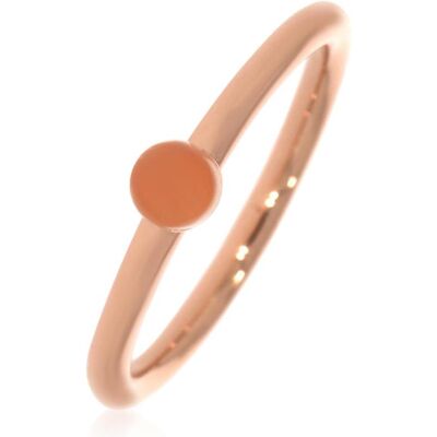 Xen, Ring, Ring mit 4 mm Peach Mondstein ca. 0,30 ct. rosèvergoldet, (54) Xen, Ring, Ring mit 4 mm Peach Mondstein ca. 0,30 ct. rosèvergoldet, (54)