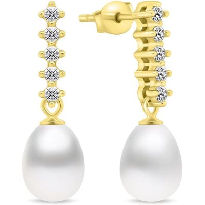 Brilio, Ohrringe, Silver - Charming gold plated earrings with pearl and zircons EA950Y Brilio, Ohrringe, Silver - Charming gold plated earrings with pearl and zircons EA950Y