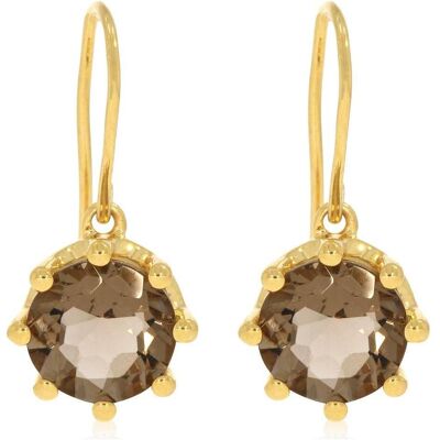 Xen, Ohrringe, Ohrhänger mit Rauch HT-Quarz ca. 3,78 ct. vergoldet, (925 Sterling Silber) Xen, Ohrringe, Ohrhänger mit Rauch HT-Quarz ca. 3,78 ct. vergoldet, (925 Sterling Silber)