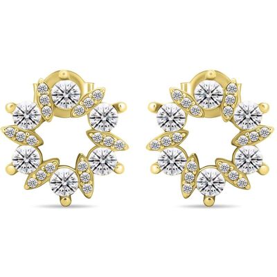 Brilio, Ohrringe, Silver - Charming gold-plated earrings with clear zircons EA593Y, (Silber) Brilio, Ohrringe, Silver - Charming gold-plated earrings with clear zircons EA593Y, (Silber)