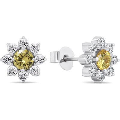 Brilio, Ohrringe, Silver - Decent silver earrings with cubic zirconia Flowers EA577WYL, (Silber, Zirkonia) Brilio, Ohrringe, Silver - Decent silver earrings with cubic zirconia Flowers EA577WYL, (Silber, Zirkonia)