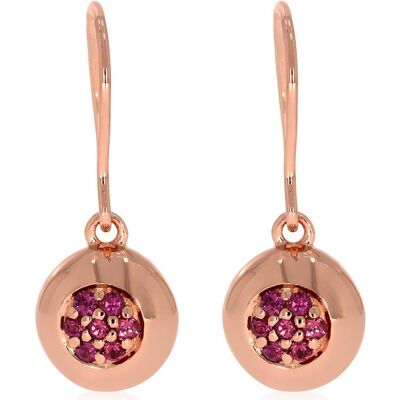 Xen, Ohrringe, Ohrhänger mit 14 Rhodolithe ca. 0,31 ct. rosèvergoldet, (925 Sterling Silber) Xen, Ohrringe, Ohrhänger mit 14 Rhodolithe ca. 0,31 ct. rosèvergoldet, (925 Sterling Silber)