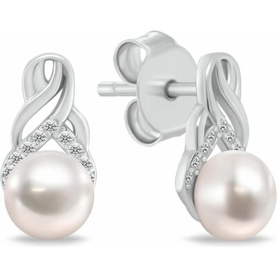 Brilio, Ohrringe, Elegante Silberohrringe mit Perlen und Zirkonen EA1248W, (Silber) Brilio, Ohrringe, Elegante Silberohrringe mit Perlen und Zirkonen EA1248W, (Silber)