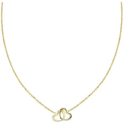 Amen, Halsschmuck, Cuddles Hearts Connected Romantic Gold Plated Necklace CLCUCUG3, (Gold) Amen, Halsschmuck, Cuddles Hearts Connected Romantic Gold Plated Necklace CLCUCUG3, (Gold)