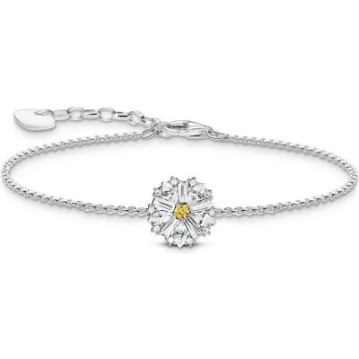 Thomas Sabo, Armschmuck, Armband Blume Lovely Daisy mit Steinen Silber - A2202-051-4-L19v, (19 cm, Silber) Thomas Sabo, Armschmuck, Armband Blume Lovely Daisy mit Steinen Silber - A2202-051-4-L19v, (19 cm, Silber)