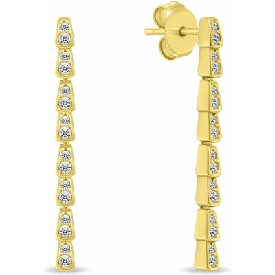 Brilio, Ohrringe, Silver - Luxury gold-plated dangling earrings with zircons EA1191Y, (Silber) Brilio, Ohrringe, Silver - Luxury gold-plated dangling earrings with zircons EA1191Y, (Silber)