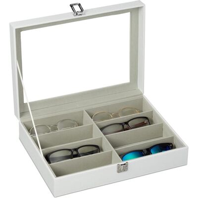 Relaxdays, Uhrenbox + Schmuckaufbewahrung, Brillenbox, Weiss Relaxdays, Uhrenbox + Schmuckaufbewahrung, Brillenbox, Weiss