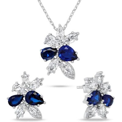 Brilio, Schmuck Set, Silver - Charming Silver Jewelry Set with Zircons SET248WB (Earrings. Necklace), Silber Brilio, Schmuck Set, Silver - Charming Silver Jewelry Set with Zircons SET248WB (Earrings. Necklace), Silber