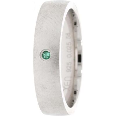 Xen, Ring, Bandring mit Smaragd ca. 0,025 ct., (52) Xen, Ring, Bandring mit Smaragd ca. 0,025 ct., (52)