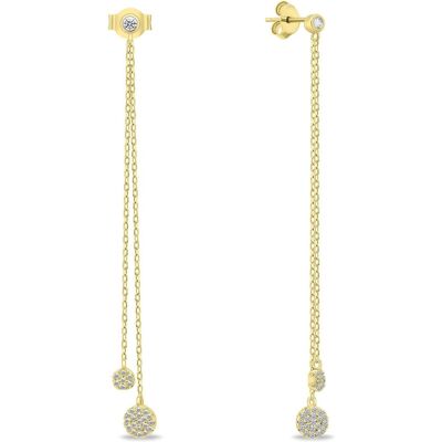 Brilio, Ohrringe, Silver - Original gold-plated earrings with zircons EA629Y, (Silber) Brilio, Ohrringe, Silver - Original gold-plated earrings with zircons EA629Y, (Silber)