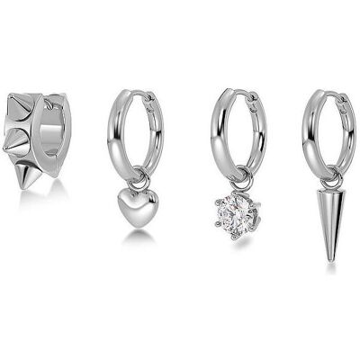 Edblad, Ohrringe, Ohrringe PEAK HOOPS ICON ONE HEART Steel, (Edelstahl) Edblad, Ohrringe, Ohrringe PEAK HOOPS ICON ONE HEART Steel, (Edelstahl)