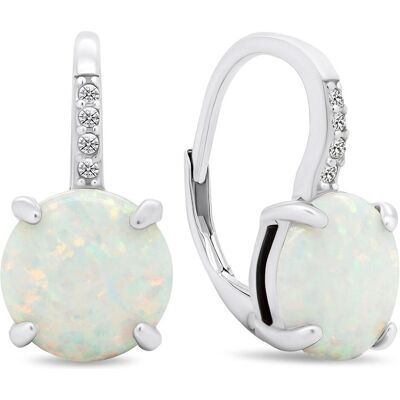 Brilio, Ohrringe, Silver - Unique silver earrings with zircons and synthetic opals EA378W, (Silber) Brilio, Ohrringe, Silver - Unique silver earrings with zircons and synthetic opals EA378W, (Silber)