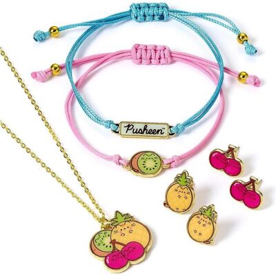 Carat, Schmuck Set, Fruits Themed Jewellery Set - Pusheen The Cat by Kellica, Mehrfarbig, (Zinklegierung) Carat, Schmuck Set, Fruits Themed Jewellery Set - Pusheen The Cat by Kellica, Mehrfarbig, (Zinklegierung)