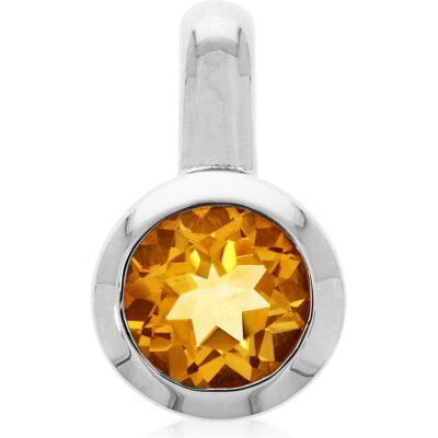 Xen, Kettenanhänger, Anhänger mit 7 mm Citrin ca. 1,25 ct., (925 Sterling Silber) Xen, Kettenanhänger, Anhänger mit 7 mm Citrin ca. 1,25 ct., (925 Sterling Silber)