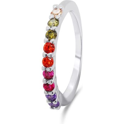 Brilio, Ring, Silver - Decent silver ring with colored zircons RI063W - Circuit: 58 mm, (58) Brilio, Ring, Silver - Decent silver ring with colored zircons RI063W - Circuit: 58 mm, (58)