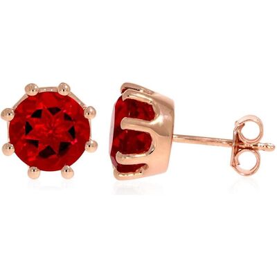 Xen, Ohrringe, Ohrstecker mit Red HT-Quarz ca. 3,78 ct. rosèvergoldet, (925 Sterling Silber) Xen, Ohrringe, Ohrstecker mit Red HT-Quarz ca. 3,78 ct. rosèvergoldet, (925 Sterling Silber)