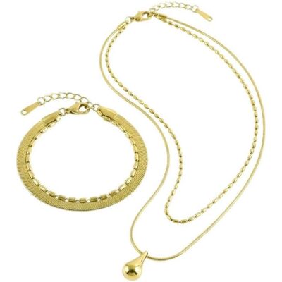 Victoria Walls, Schmuck Set, Vergoldetes Schmuckset VWS260855G (Halskette, Armreif), Gold Victoria Walls, Schmuck Set, Vergoldetes Schmuckset VWS260855G (Halskette, Armreif), Gold