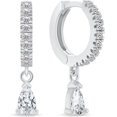 Brilio, Ohrringe, Silver - Silver hoop earrings with cubic zirconia EA1171W, (Silber) Brilio, Ohrringe, Silver - Silver hoop earrings with cubic zirconia EA1171W, (Silber)