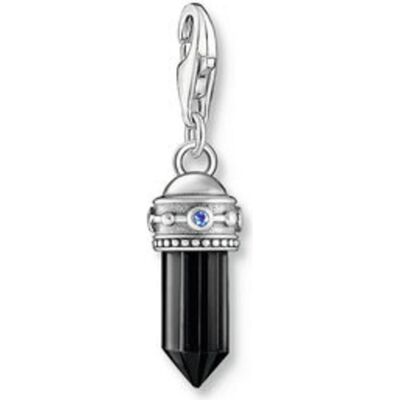 Thomas Sabo, Kettenanhänger, Charm-Anhänger Hexagon mit Onyx Silber geschwärzt, (925 Sterlingsilber) Thomas Sabo, Kettenanhänger, Charm-Anhänger Hexagon mit Onyx Silber geschwärzt, (925 Sterlingsilber)