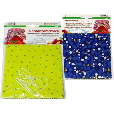 Deti, Uhrenbox + Schmuckaufbewahrung, 6 Schmuckdeckchen mit Gummiringen, Blau, Grün Deti, Uhrenbox + Schmuckaufbewahrung, 6 Schmuckdeckchen mit Gummiringen, Blau, Grün