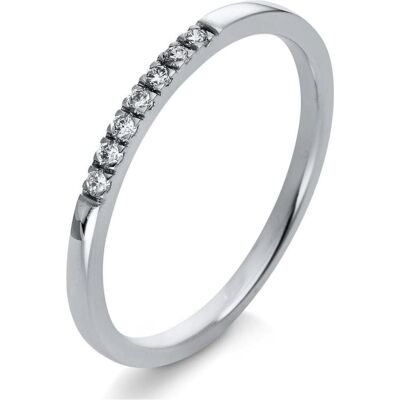 Muau, Ring, Trauring 750/18K Weissgold Diamant 0.09ct., (54, 750/18 K Gold) Muau, Ring, Trauring 750/18K Weissgold Diamant 0.09ct., (54, 750/18 K Gold)