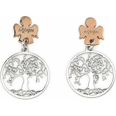 Amen, Ohrringe, Charming silver bicolor earrings Tree of Life ORALABR, (Silber) Amen, Ohrringe, Charming silver bicolor earrings Tree of Life ORALABR, (Silber)